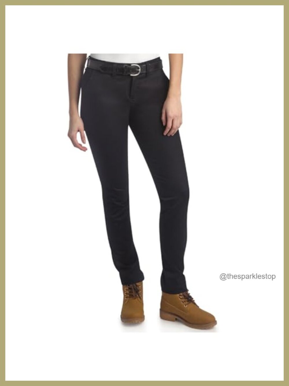 Skinny Twill Pants Mid-Rise Non-Stretch Work Casual